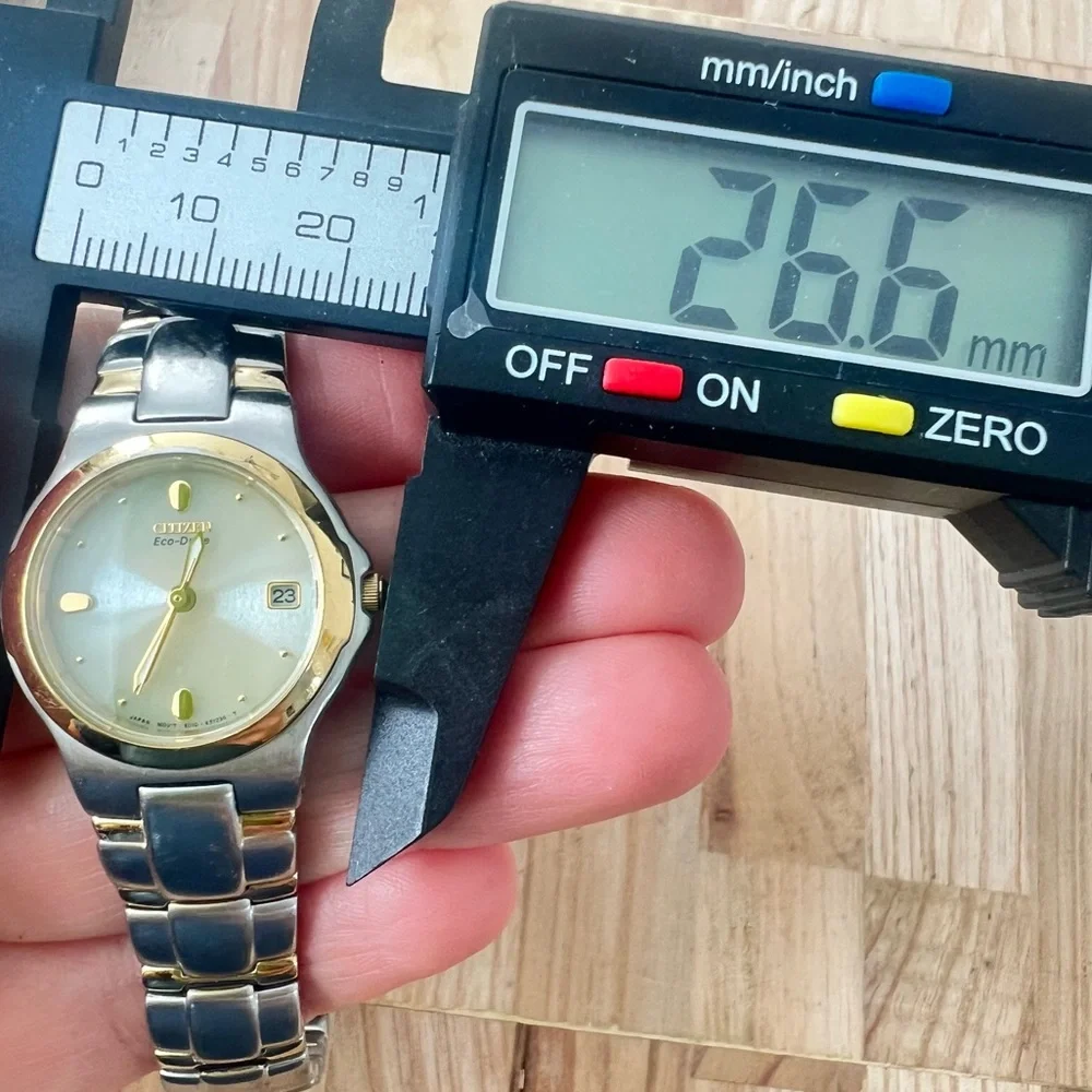 Citizen eco-drive ladies round two-tone bracelet solar dress watch